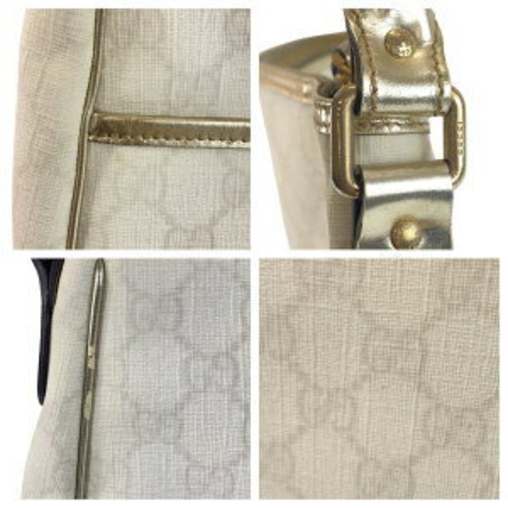 GUCCI white gold GG Supreme canvas handbag - Picture 6 of 10